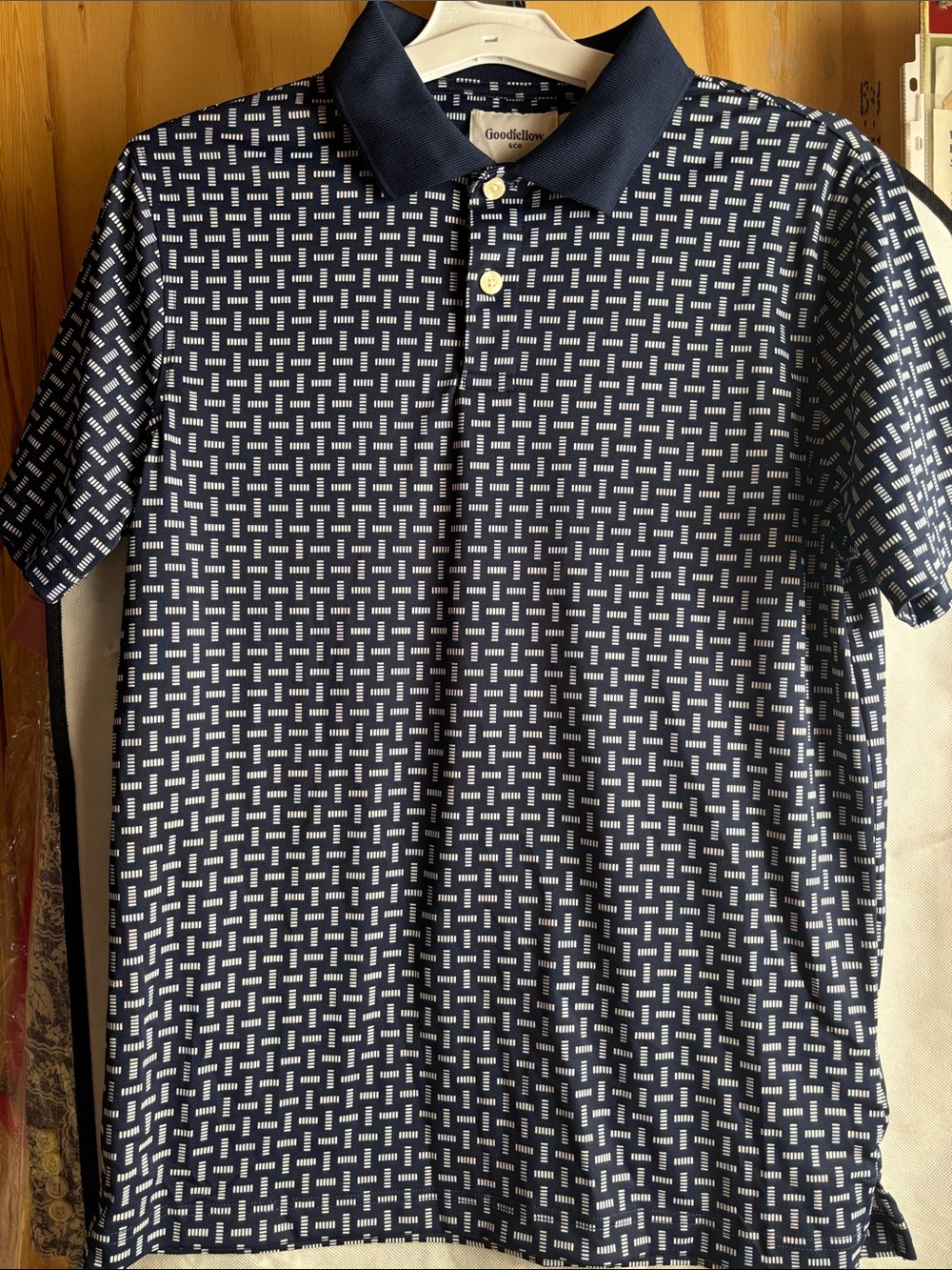 Goodfellow & Co Men's Navy Geometric Polo